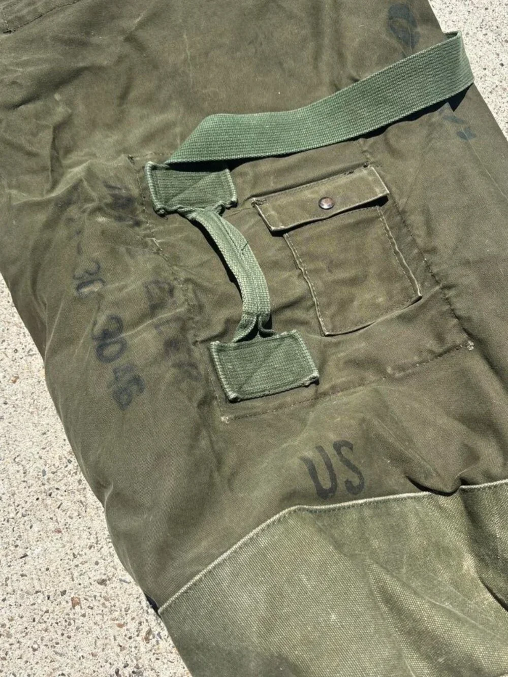 1972 United States Military Bag Vintage Olive Green 70s
